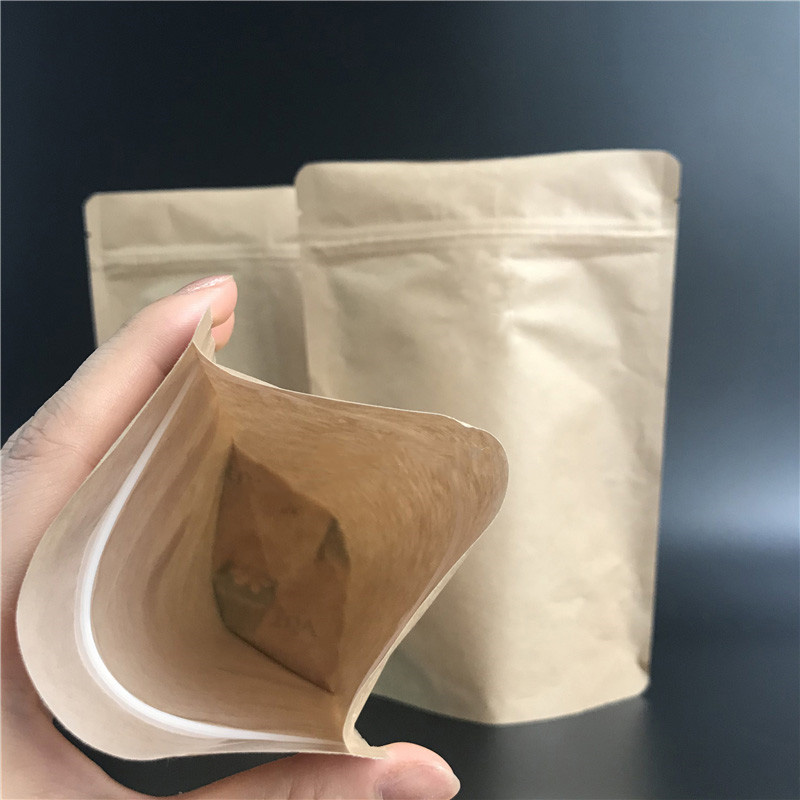 Food Energy Snacks - 50pcs Resealable Doypack Brown Kraft Paper