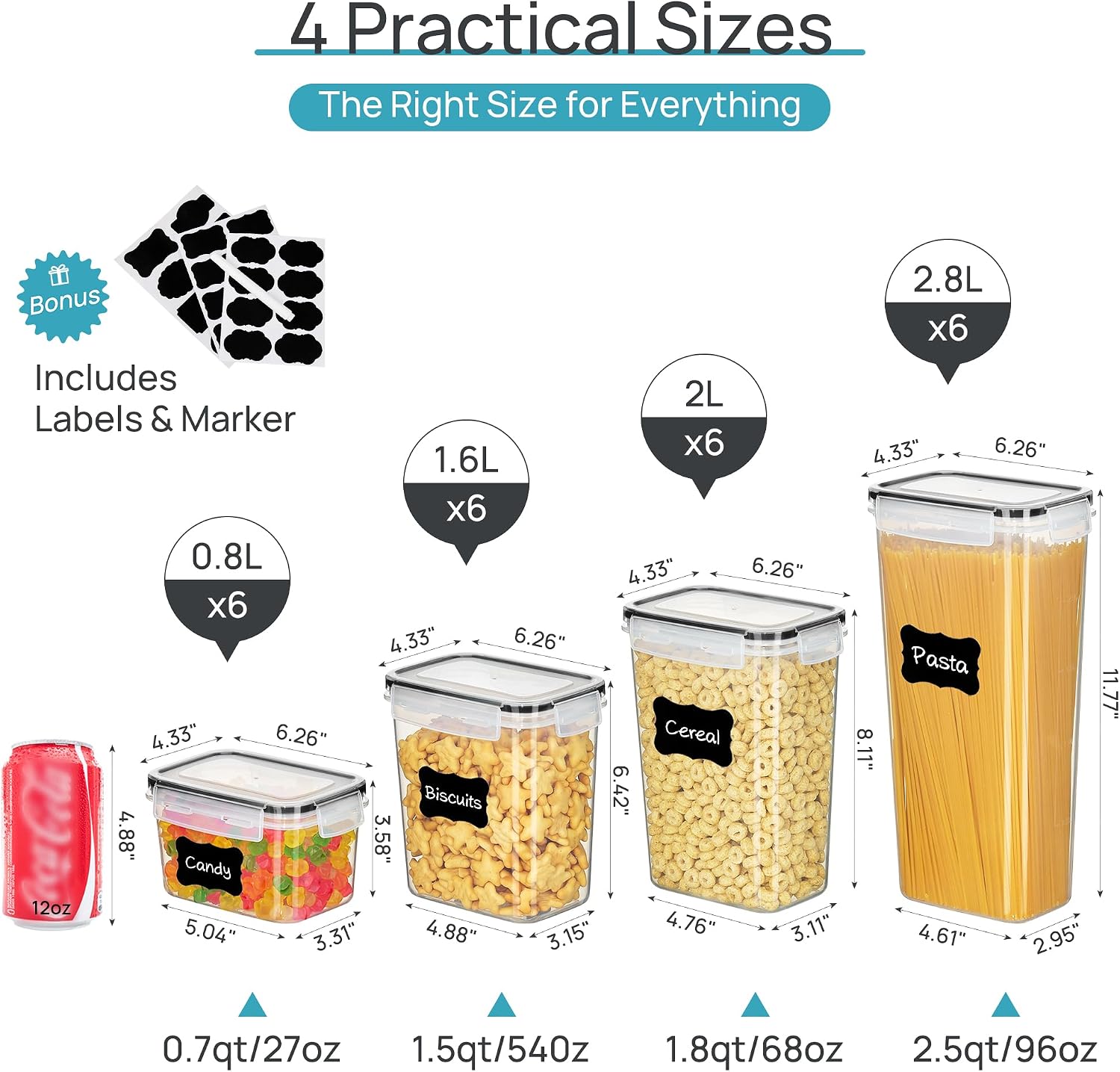 Vtopmart Airtight Food Storage - Snacks Food Labels review and price