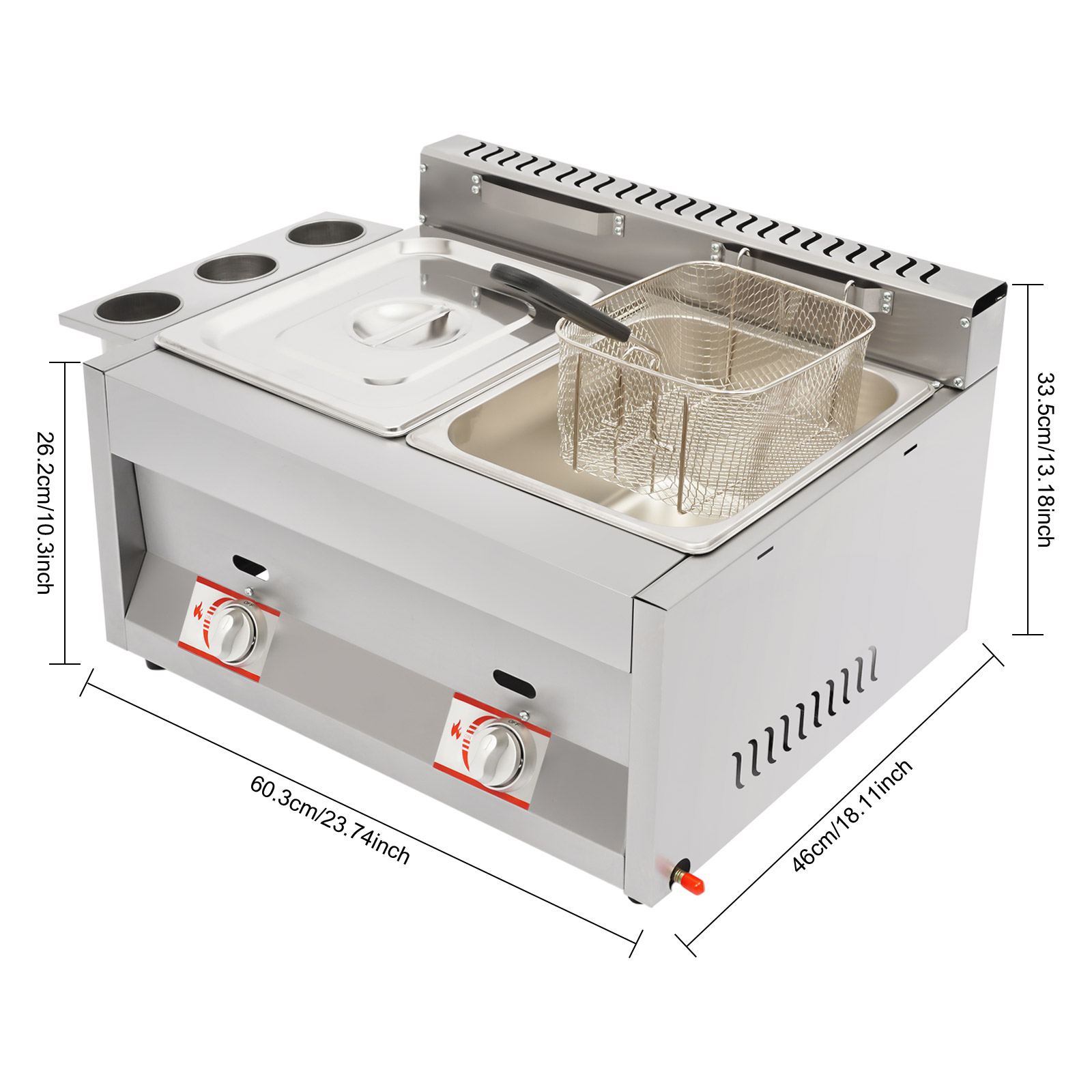 6Lx2 Dual Tank Commercial Gas  - Food Energy Snacks review and price