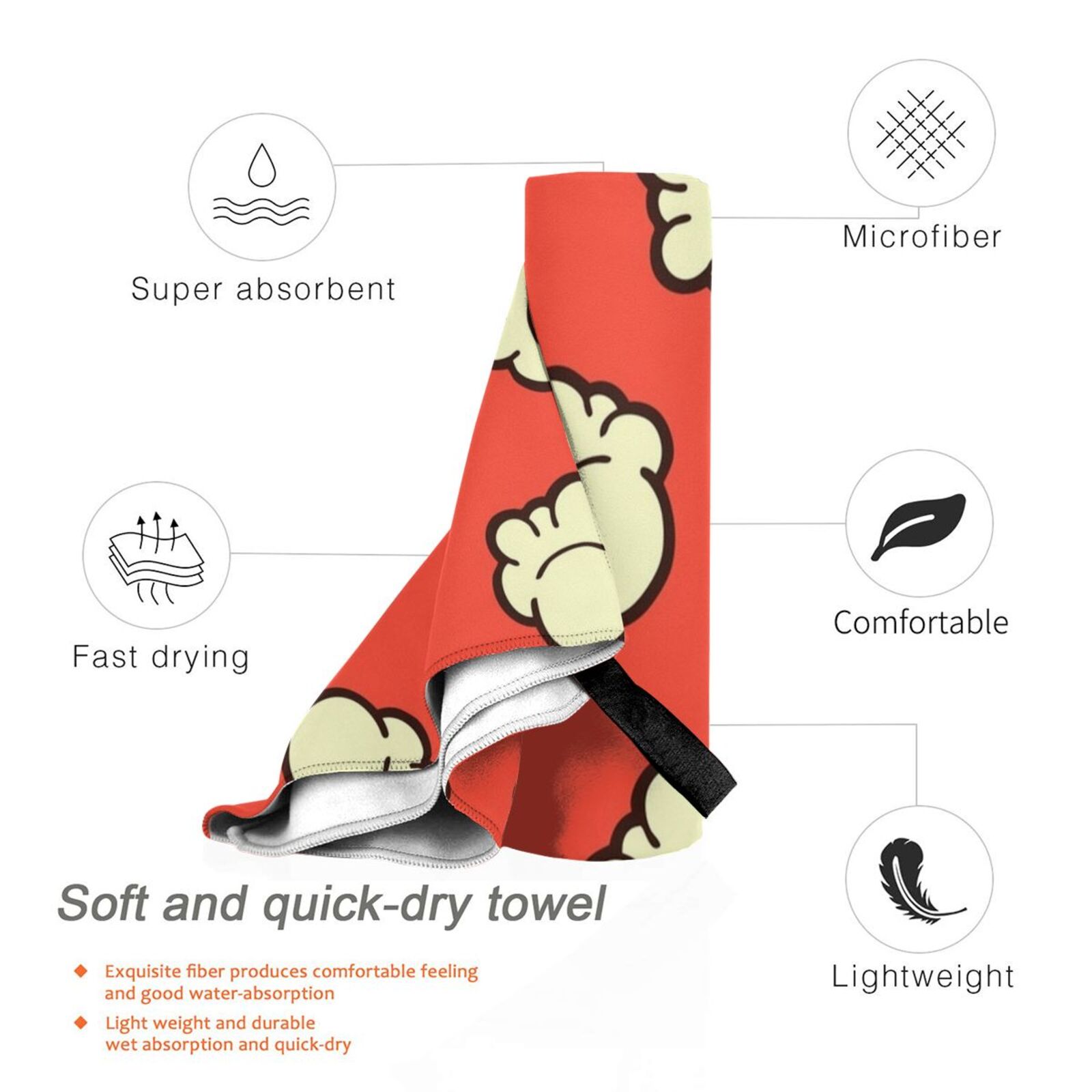 Popcorn Pattern Beach Towel Qu - Quick Food Snacks review and price